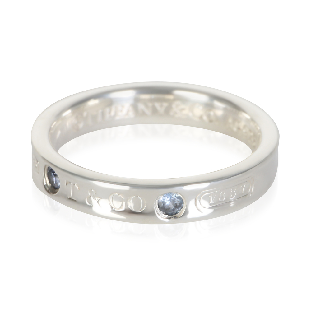 Tiffany & Co. Sterling Silver Sapphire 1837 Ring